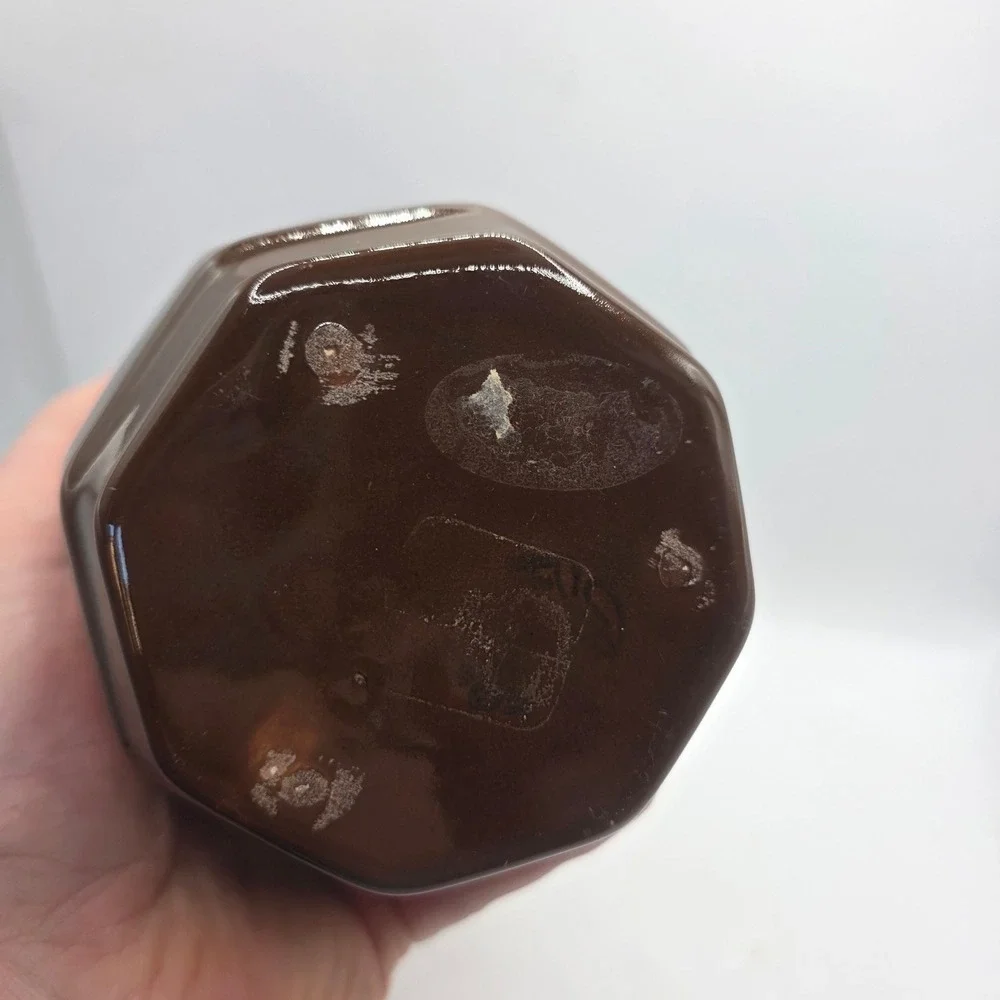 Vintage Royal Haeger Dundee Illinois Brown Glazed Art Pottery Vase Original Labe